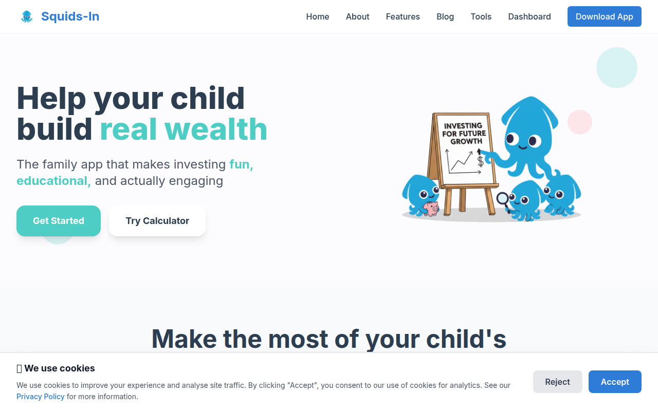 Squids-In — family financial education